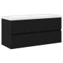 Mueble de lavabo con lavabo integrado de roble negro y madera de ingeniería de , Tocadores de baño - Ref: Foro24-3333145, Pre...
