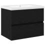 Gabinete para Lavabo con Tazón Integrado Roble Negro MDF, Gabinete para Lavabo Roble Negro 60x38,5x45 cm MDF de , Tocadores d...
