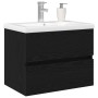 Gabinete para Lavabo con Tazón Integrado Roble Negro MDF, Gabinete para Lavabo Roble Negro 60x38,5x45 cm MDF de , Tocadores d...