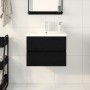 Gabinete para Lavabo con Tazón Integrado Roble Negro MDF, Gabinete para Lavabo Roble Negro 60x38,5x45 cm MDF de , Tocadores d...