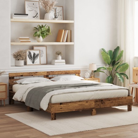 Estructura de Cama Madera Vieja Rústica Madera Maciza Recuperada | Foro24.es | Tu tienda online para hogar, jardín y más Foro24.es