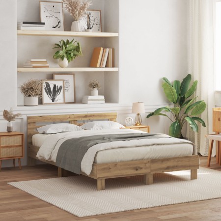 Base de Cama de Roble Roble Artesanal Madera Elaborada 140 x 200 cm | Foro24.es | Tu tienda online para hogar, jardín y más Foro24.es