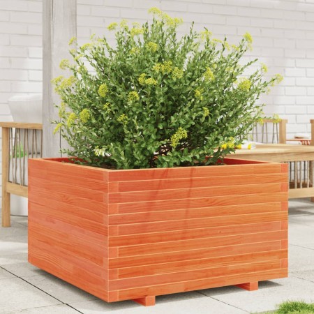 Jardinera madera maciza de pino marrón cera 80x80x49,5 cm en Macetas y jardineras | Comprar online en Foru.es