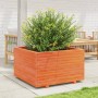 Jardinera madera maciza de pino marrón cera 80x80x49,5 cm en Macetas y jardineras | Comprar online en Foru.es