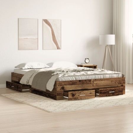 Estructura de Cama con Cajones Madera Antigua Elaborada | Foro24.es | Tu tienda online para hogar, jardín y más Foro24.es