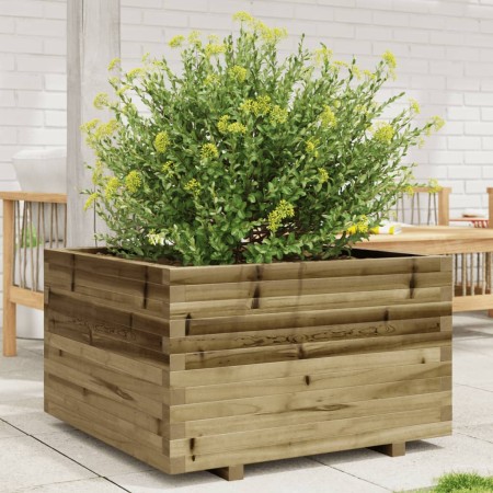 Jardinera madera de pino impregnada 80x80x49,5 cm en Macetas y jardineras | Comprar online en Foru.es