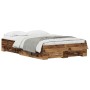 Cama con cajones madera de ingeniería envejecida 120x190 cm de , Camas y somieres - Ref: Foro24-3333978, Precio: 188,31 €, De...