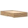 Cama con cajones madera de ingeniería roble artisan 120x190 cm de , Camas y somieres - Ref: Foro24-3333979, Precio: 188,31 €,...