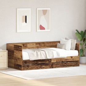 Cama nido con Cajones Madera reciclada Madera elaborada 90 x 200 cm de , Camas y somieres - Ref: Foro24-3333999, Precio: 199,...
