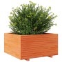 Jardinera madera maciza de pino marrón cera 90x90x49,5 cm en Macetas y jardineras | Comprar online en Foru.es