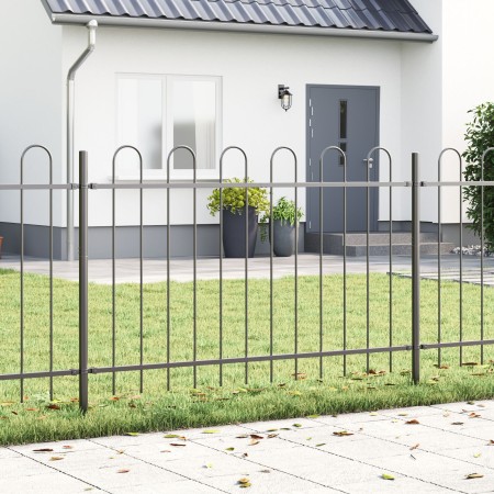 Valla de jardín con arco acero gris 13,6x1,2 m | Foro24.es | Tu tienda online para hogar, jardín y más Foro24.es
