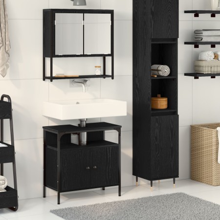 Conjunto de muebles de baño de 2 piezas de en madera ingenierizada de roble negro de , Muebles de baño - Ref: Foro24-3334321,...