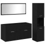 Juego de muebles de baño de 3 piezas en roble negro de madera compuesta de , Muebles de baño - Ref: Foro24-3334326, Precio: 1...