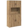 Alto Armario Roble Artisan 80x33x150 cm Madera Elaborada de , Aparadores - Ref: Foro24-3334337, Precio: 144,96 €, Descuento: ...