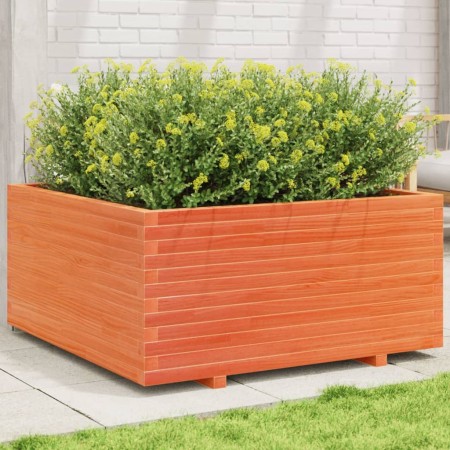 Jardinera madera maciza de pino marrón cera 100x100x49,5 cm en Macetas y jardineras | Comprar online en Foru.es