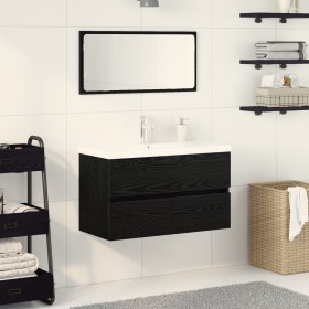 Comprar Juego de Muebles de Baño Roble Negro