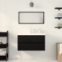 Juego de Muebles de Baño  Roble Negro Madera Elaborada, Conjunto de 2 Piezas de Muebles de Baño  Roble Negro Madera Elaborada | Foro24.es | Tu tienda online para hogar, jardín y más Foro24.es