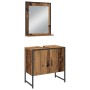 Juego de muebles de baño de 3 piezas en madera vieja y madera compuesta | Foro24.es | Tu tienda online para hogar, jardín y más Foro24.es