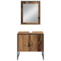 Juego de muebles de baño de 3 piezas en madera vieja y madera compuesta | Foro24.es | Tu tienda online para hogar, jardín y más Foro24.es