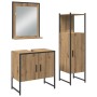 Conjunto de Muebles de Baño de 3 Piezas en Roble Artesanal de Madera Compensada de , Muebles de baño - Ref: Foro24-3334358, P...