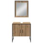 Conjunto de Muebles de Baño de 3 Piezas en Roble Artesanal de Madera Compensada de , Muebles de baño - Ref: Foro24-3334358, P...