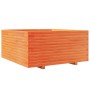 Jardinera madera maciza de pino marrón cera 100x100x49,5 cm en Macetas y jardineras | Comprar online en Foru.es