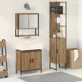 Juego de Muebles de Baño de 3 Piezas de en Madera de Roble Artisan de , Muebles de baño - Ref: Foro24-3334361, Precio: 180,69...