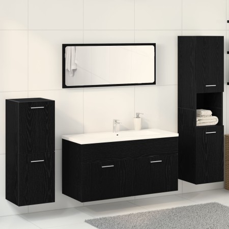 Conjunto de Muebles de Baño de 4 Piezas Roble Negro Madera Reciclada | Foro24.es | Tu tienda online para hogar, jardín y más Foro24.es