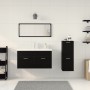 Juego de Muebles de Baño de 4 Piezas Roble Negro Madera Industrial de , Muebles de baño - Ref: Foro24-3334370, Precio: 316,27...
