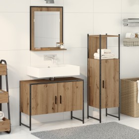 Juego de Muebles de Baño de 3 Piezas en Madera Ingenierizada de Roble Artisan de , Muebles de baño - Ref: Foro24-3334375, Pre...