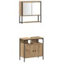 Conjunto de muebles de baño de 3 piezas en roble artesanal de madera elaborada de , Muebles de baño - Ref: Foro24-3334377, Pr...