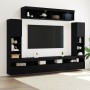 Unidades de TV de 8 piezas con LED Roble Negro Madera de Buena Calidad | Foro24.es | Tu tienda online para hogar, jardín y más Foro24.es