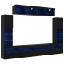 Unidades de TV de 8 piezas con LED Roble Negro Madera de Buena Calidad | Foro24.es | Tu tienda online para hogar, jardín y más Foro24.es