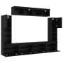 Unidades de TV de 8 piezas con LED Roble Negro Madera de Buena Calidad | Foro24.es | Tu tienda online para hogar, jardín y más Foro24.es