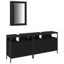 Juego de Muebles de Baño de 3 Piezas en Madera Elaborada de Roble Negro | Foro24.es | Tu tienda online para hogar, jardín y más Foro24.es