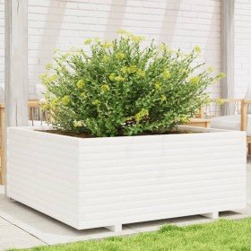 Jardinera madera maciza de pino blanco 110x110x49,5 cm en Macetas y jardineras | Comprar online en Foru.es
