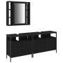 Conjunto de Muebles de Baño de 3 Piezas en Madera Ingenierizada de Roble Negro de , Muebles de baño - Ref: Foro24-3334399, Pr...