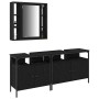 Conjunto de Muebles de Baño de 3 Piezas en Madera Ingenierizada de Roble Negro de , Muebles de baño - Ref: Foro24-3334399, Pr...