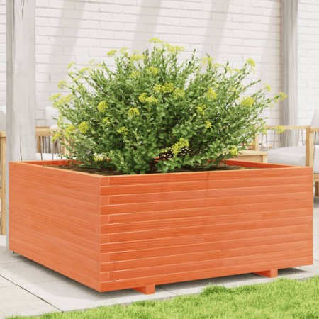 Jardinera madera maciza de pino marrón cera 110x110x49,5 cm en Macetas y jardineras | Comprar online en Foru.es