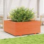 Jardinera madera maciza de pino marrón cera 110x110x49,5 cm en Macetas y jardineras | Comprar online en Foru.es