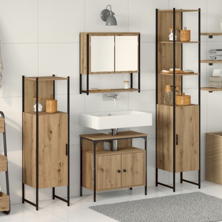 Juego de Muebles de Baño de 4 Piezas de madera de roble de de , Muebles de baño - Ref: Foro24-3334407, Precio: 230,94 €, Desc...