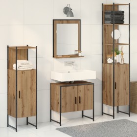 Conjunto de muebles de baño de 4 piezas Roble artesanal Madera ingenierizada de , Muebles de baño - Ref: Foro24-3334410, Prec...
