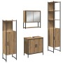 Conjunto de Muebles de Baño de 4 Piezas de Madera de Roble Artesanal de de , Muebles de baño - Ref: Foro24-3334413, Precio: 2...