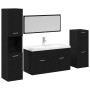 Conjunto de Muebles de Baño de 4 Piezas de en Madera Engineered de Roble Negro de , Muebles de baño - Ref: Foro24-3334418, Pr...