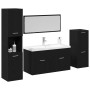Conjunto de Muebles de Baño de 4 Piezas de en Madera Engineered de Roble Negro de , Muebles de baño - Ref: Foro24-3334418, Pr...