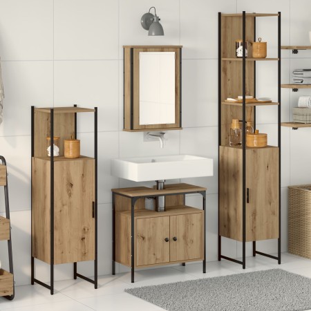 Conjunto de Muebles de Baño de 4 Piezas de de Madera Elaborada de Roble Artesanal de , Muebles de baño - Ref: Foro24-3334426,...