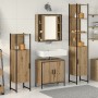 Set de Muebles de Baño de 4 Piezas de de Roble Artesanal en Madera Dura de , Muebles de baño - Ref: Foro24-3334428, Precio: 2...