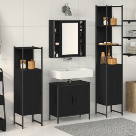 Juego de Muebles de Baño de 4 Piezas Roble Negro Madera Elaborada de , Muebles de baño - Ref: Foro24-3334429, Precio: 247,58 ...