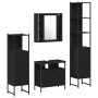 Juego de Muebles de Baño de 4 Piezas en Madera de Ingeniero con Acabado en Roble Negro de , Muebles de baño - Ref: Foro24-333...