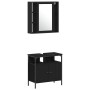 Juego de Muebles de Baño de 4 Piezas en Madera de Ingeniero con Acabado en Roble Negro de , Muebles de baño - Ref: Foro24-333...